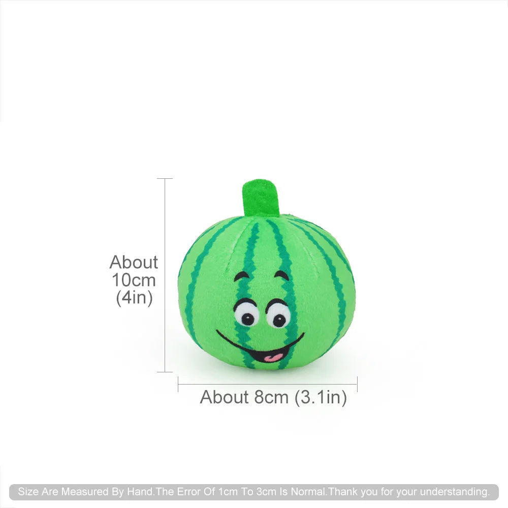 3pcs Small Dog Squeaker Toy Puppy Squeaky Plush Ball Watermelon