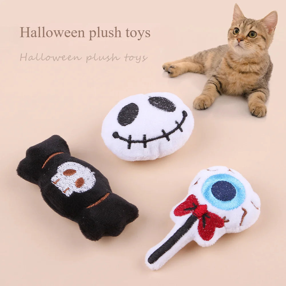 Halloween Cat Fun Pet Toys Small Accessories Halloween Plush Candy