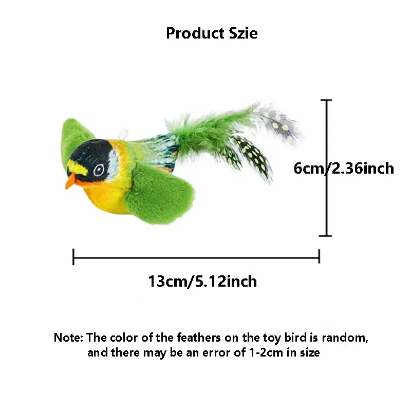 Emulates the Bird Sound to Amuse the Cat Elastic Rope to Relieve Boredom and Resist Scratching and Biting