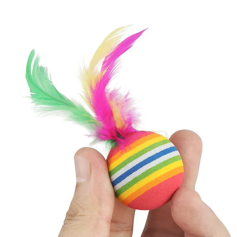 10PCS Rainbow Color Feather Ball