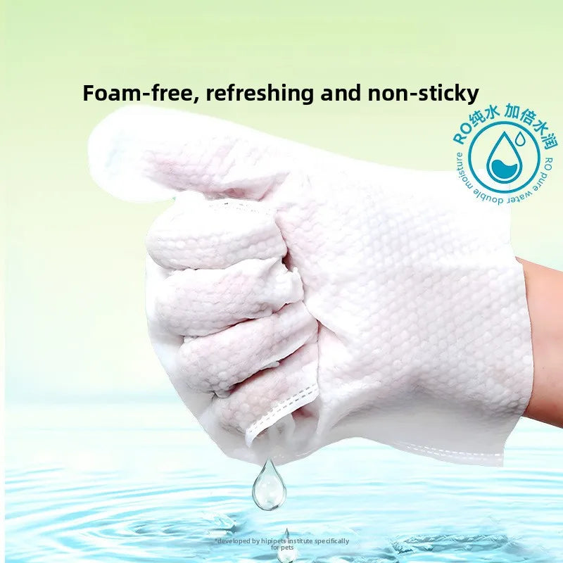 Pet wipes leave-in cleaning gloves