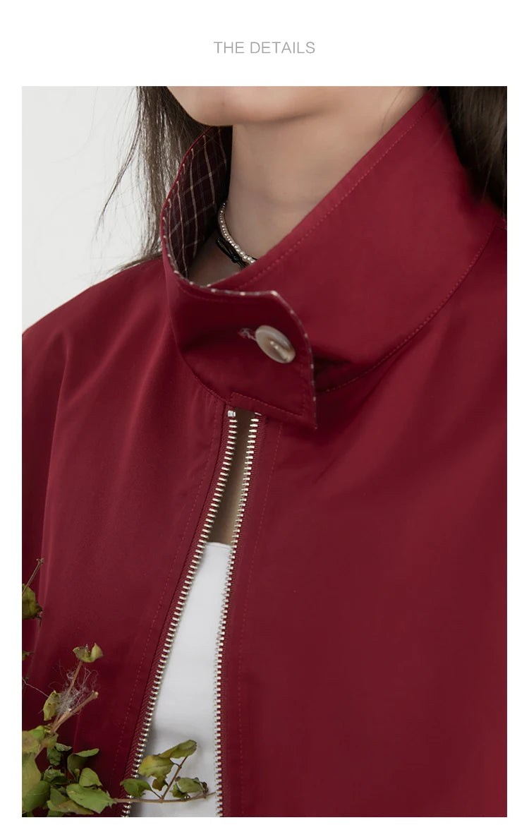 CHIC VEN Women Jackets Casual Reversible Stand Up Collar Workwear Female Coat Spring Autumn 2026 Woman Ourterwear