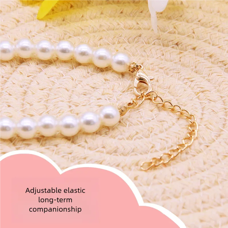 Adjustable Pet Pearl Necklace