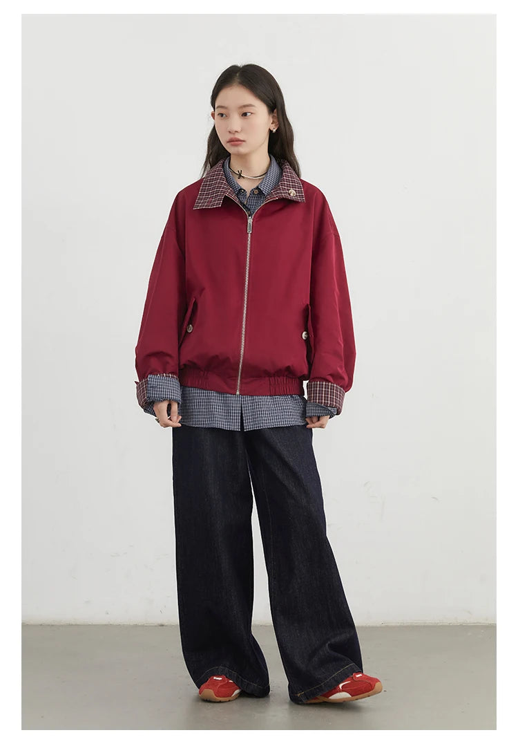 CHIC VEN Women Jackets Casual Reversible Stand Up Collar Workwear Female Coat Spring Autumn 2026 Woman Ourterwear