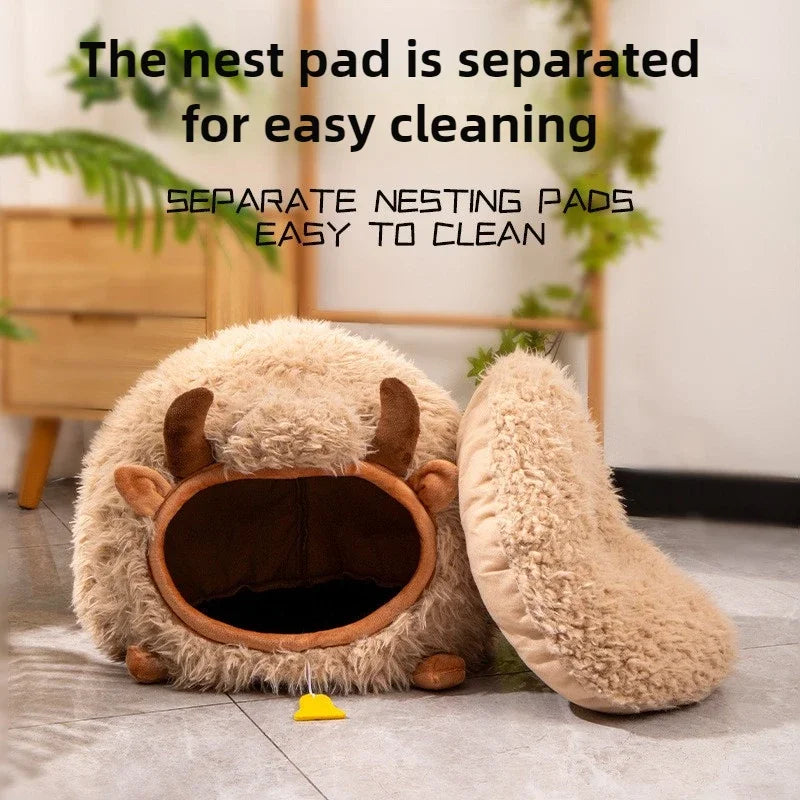 Yak-shaped winter bed