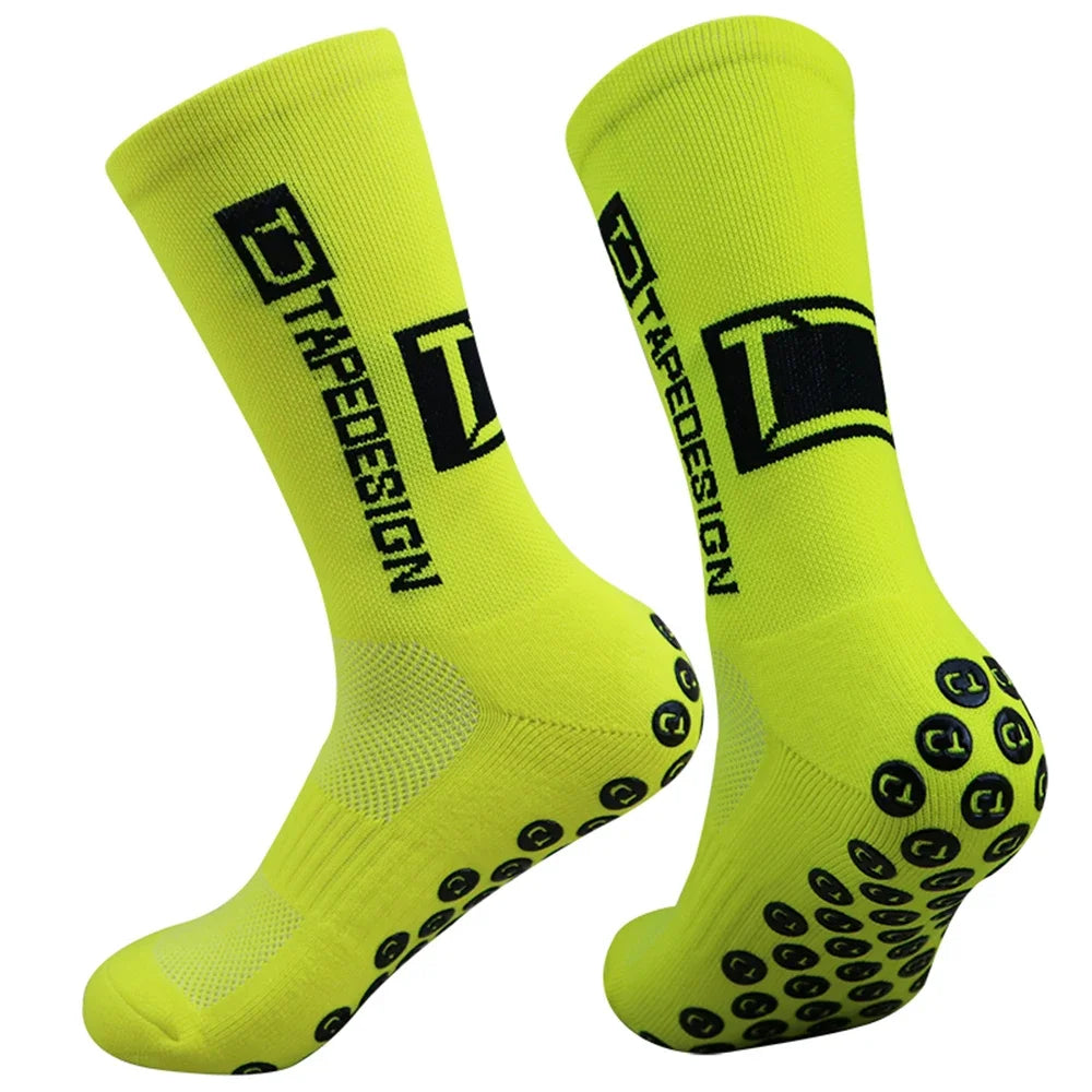 1/5 Pairs Non Slip Soccer Socks Men Non Skid Grip Football Basketball Sport Cycling Socks